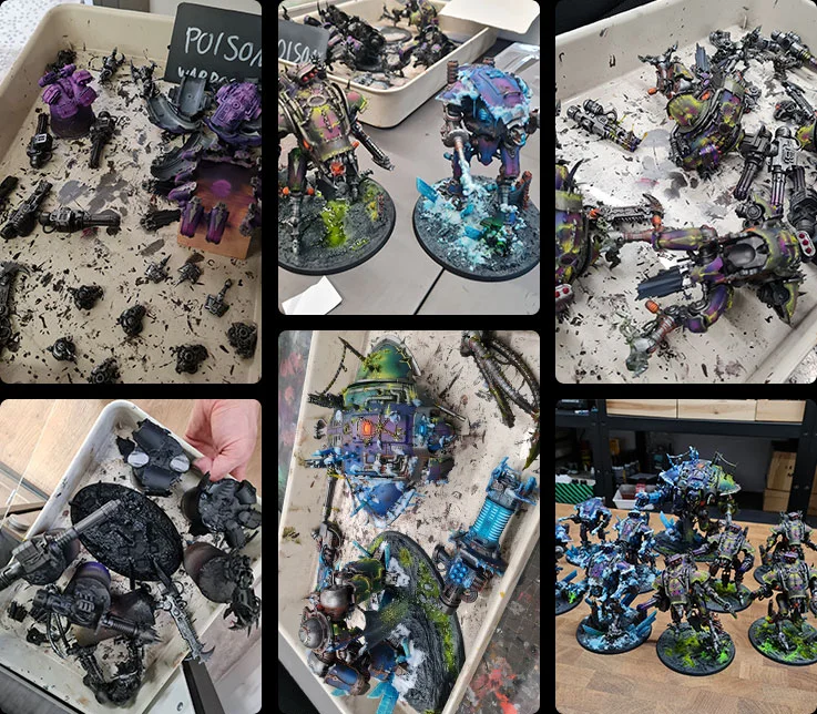 Chaos Knights 40k Ice&Poison assembling and painting process