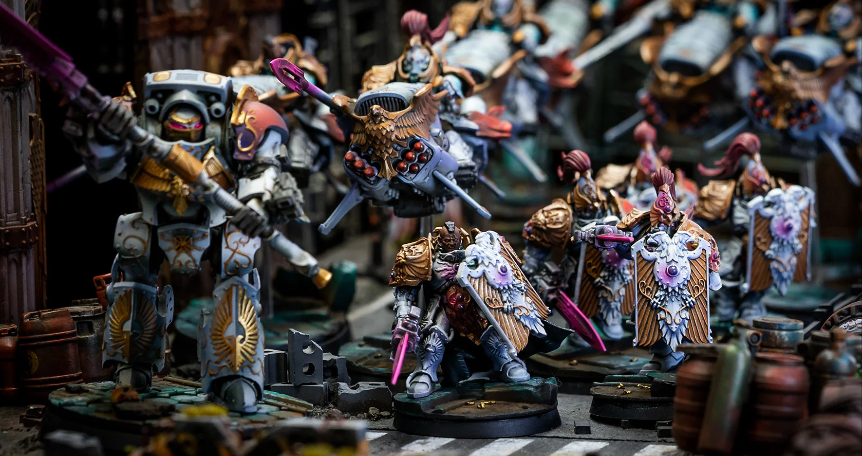 Miniaturas pintadas Custodes Blancos