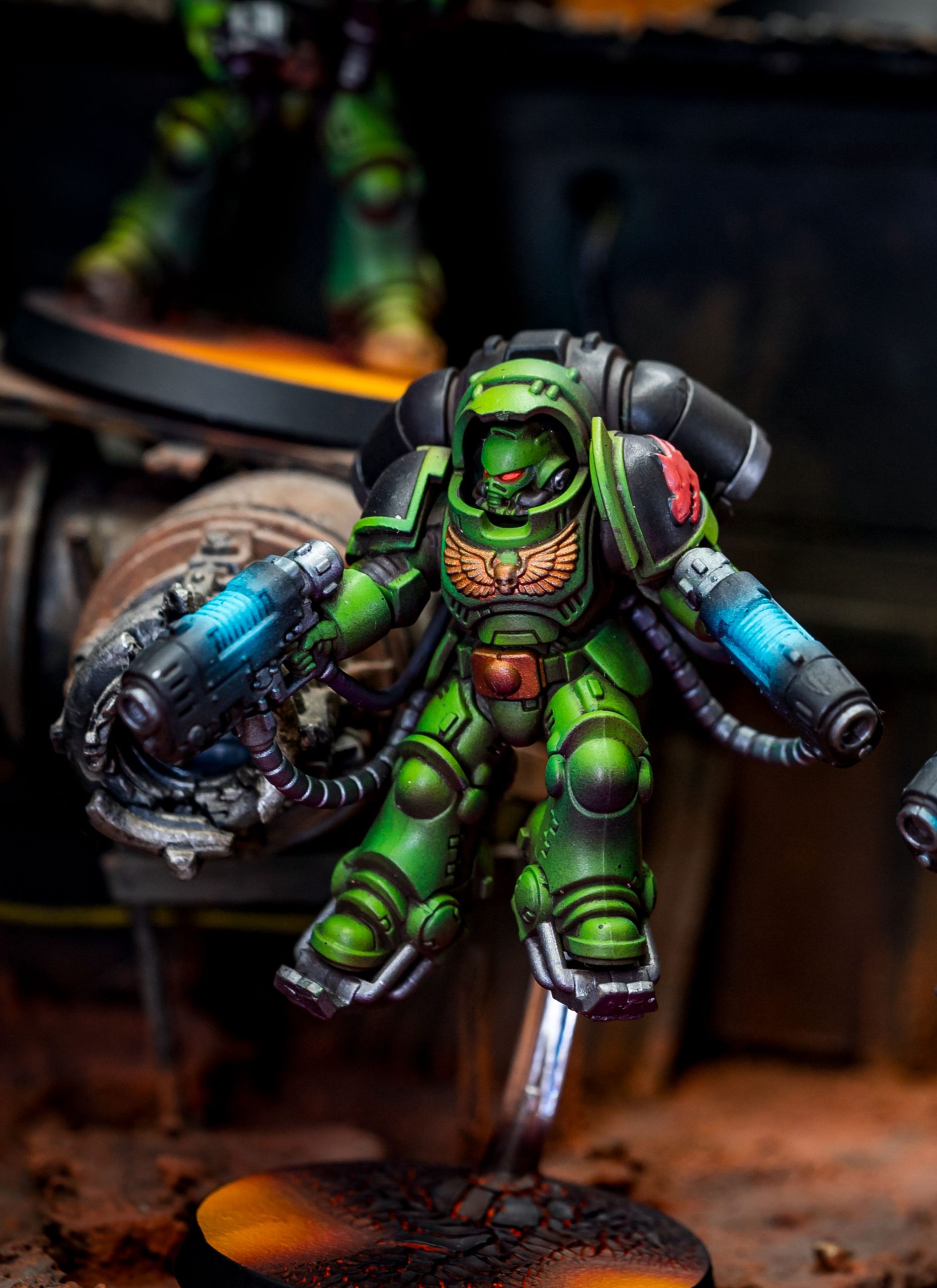 Intense Salamander Space Marines in Warhammer 40k